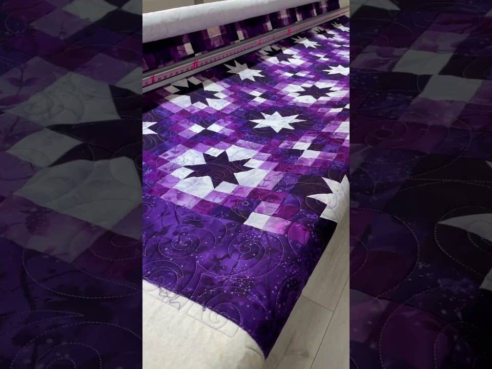 Barb’s “Purple Stars” quilt - Longarm quilted by Maynard Longarm Quilting