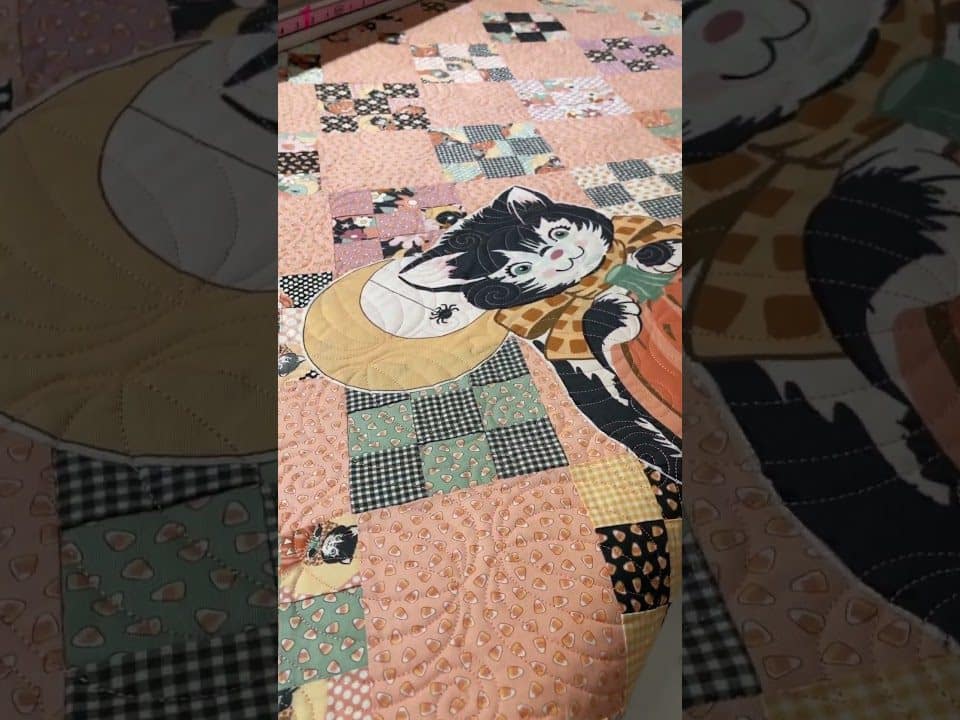 Marie’s “Halloween Pumpkin” quilt - Longarm quilted by Maynard Longarm Quilting
