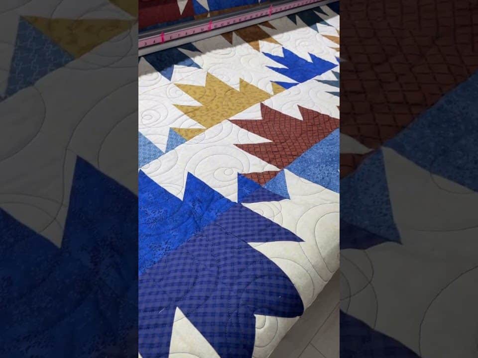 Carol’s “Mountains” quilt - Longarm quilted by Maynard Longarm Quilting