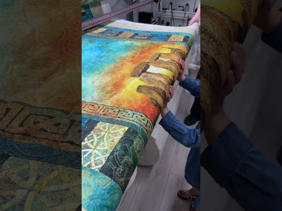 Hope’s “Stonehenge” lap quilt - Longarm quilted by Maynard Longarm Quilting