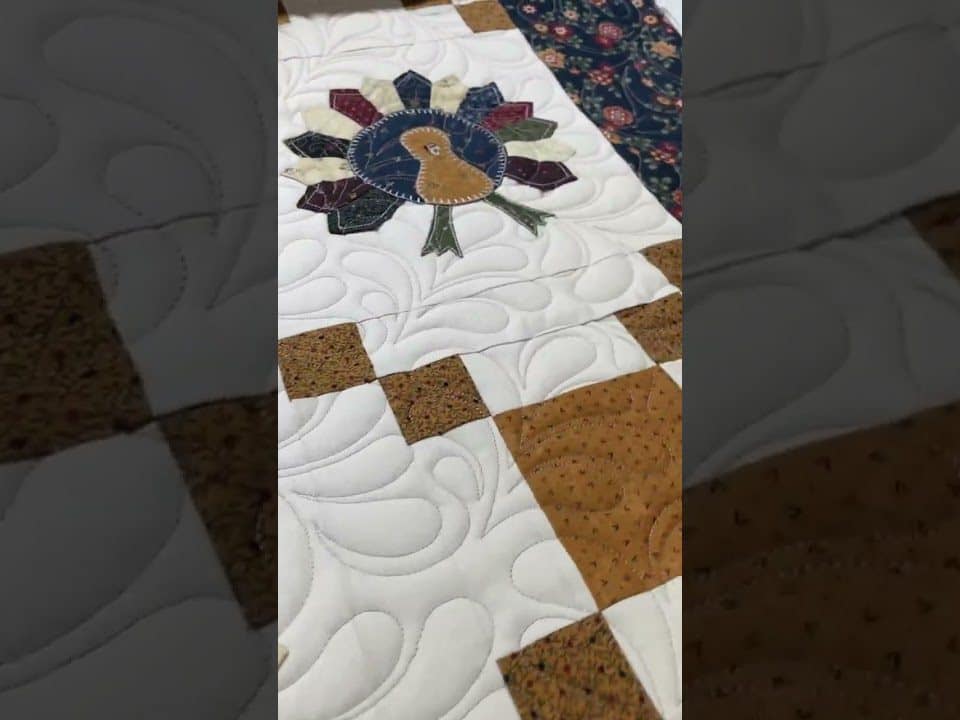 Marie’s “Turkey Trot” quilt - Longarm quilted by Maynard Longarm Quilting