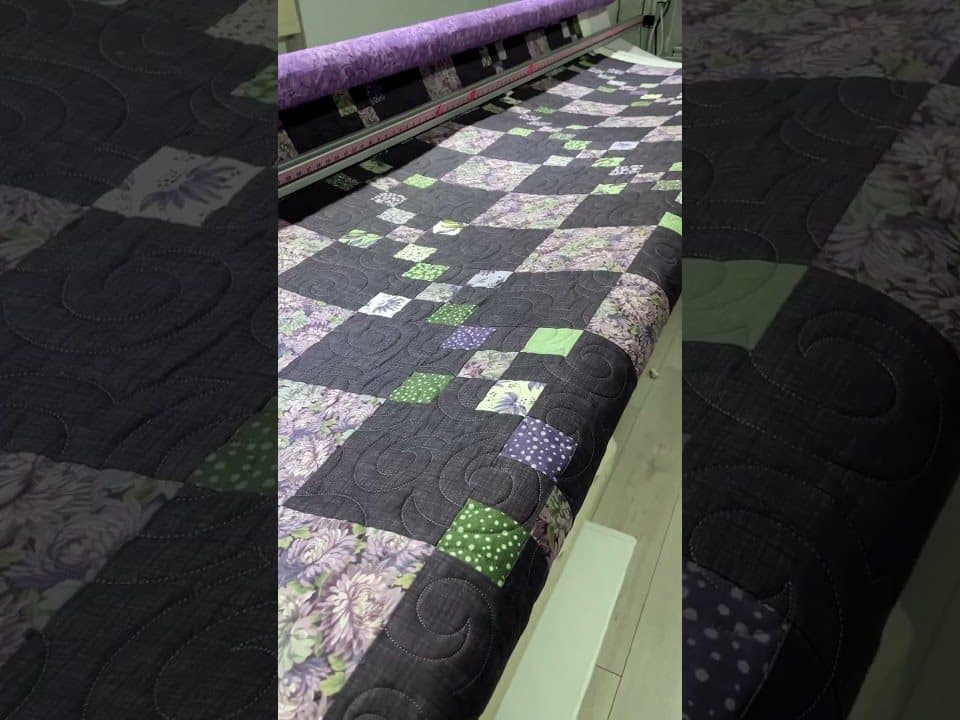 Elaine’s “Plumming Greens” quilt - Longarm quilted by Maynard Longarm Quilting