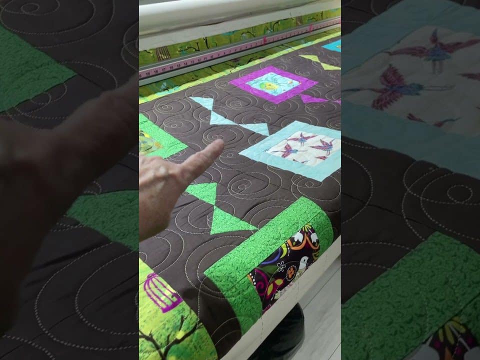 Becky’s “Bird Block” quilt - Longarm quilted by Maynard Longarm Quilting