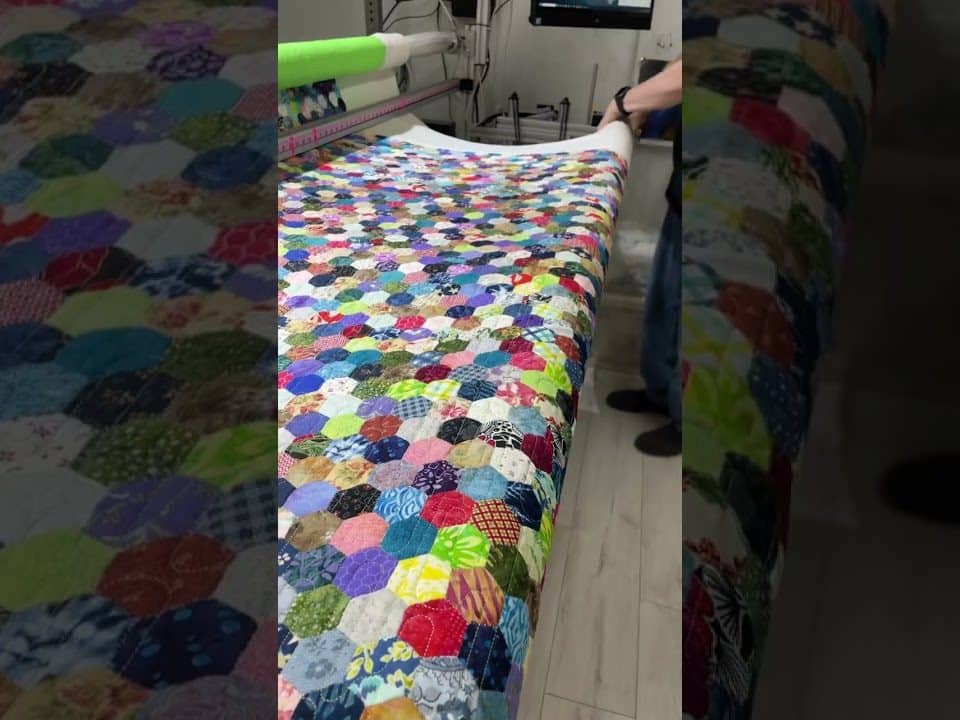 Liz’s “Tiny Hexies” quilt - Longarm quilted by Maynard Longarm Quilting