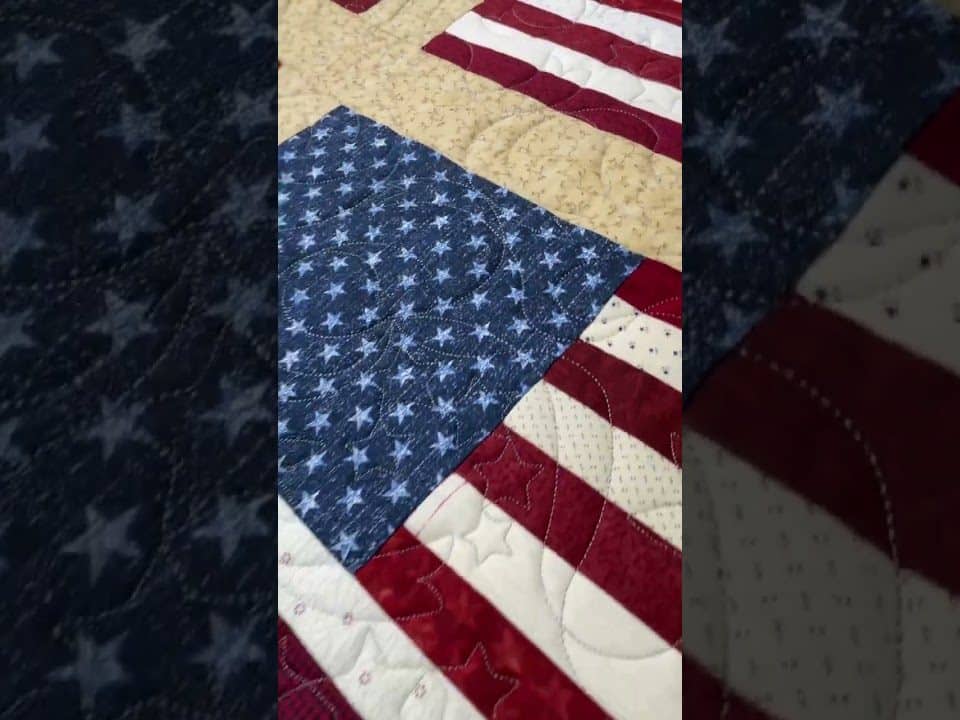 Linda’s “15 American Flags” quilt - Longarm quilted by Maynard Longarm Quilting