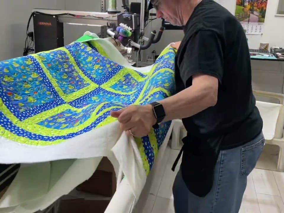 Kathie’s “Leap Frog” Quilt - Longarm quilted by Maynard Longarm Quilting