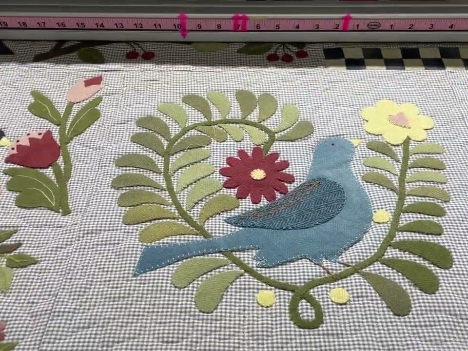 Linda’s “Wool Birds” Quilt - Longarm quilted by Maynard Longarm Quilting