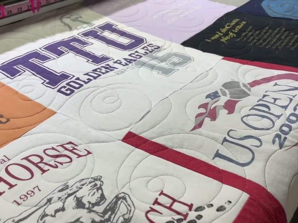 Karen’s “Double T-shirt” Quilt - Longarm quilted by Maynard Longarm Quilting