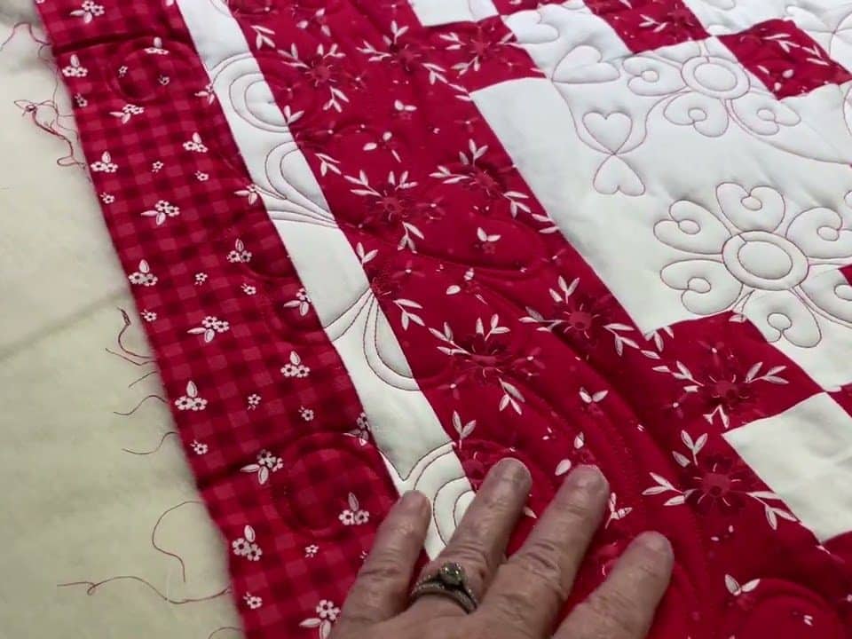 Connie’s “Red Irish Chain” quilt - Longarm quilted by Maynard Longarm Quilting