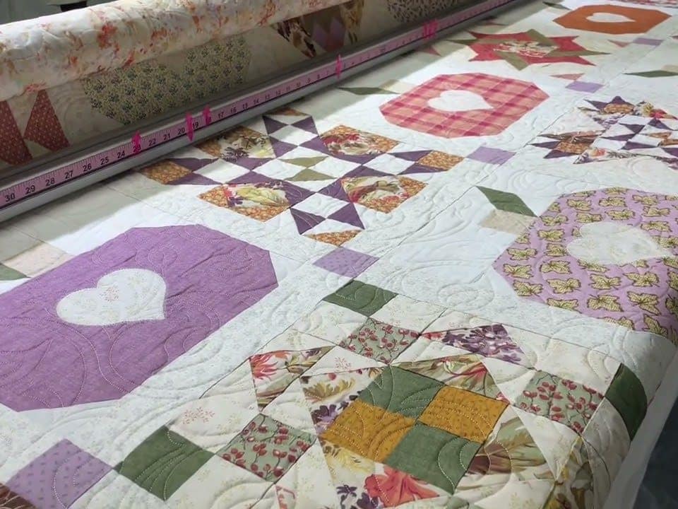 Susan’s “Apple-Heart” quilt - Longarm quilted by Maynard Longarm Quilting
