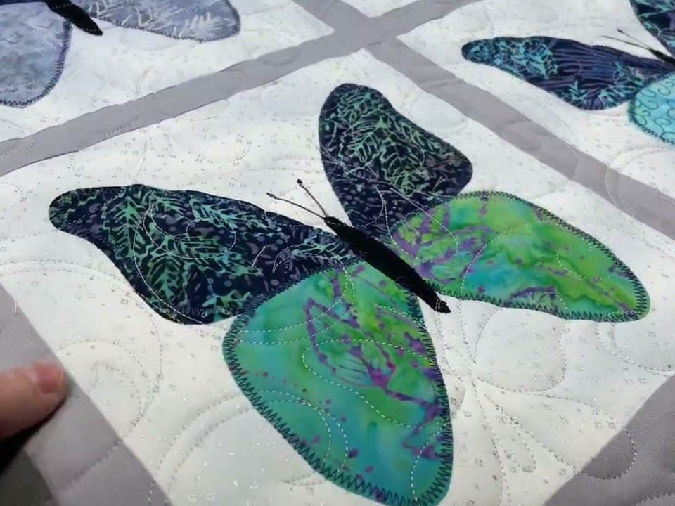Barb’s “AccuQuilt Butterflies” Quilt - Longarm quilted by Maynard Longarm Quilting