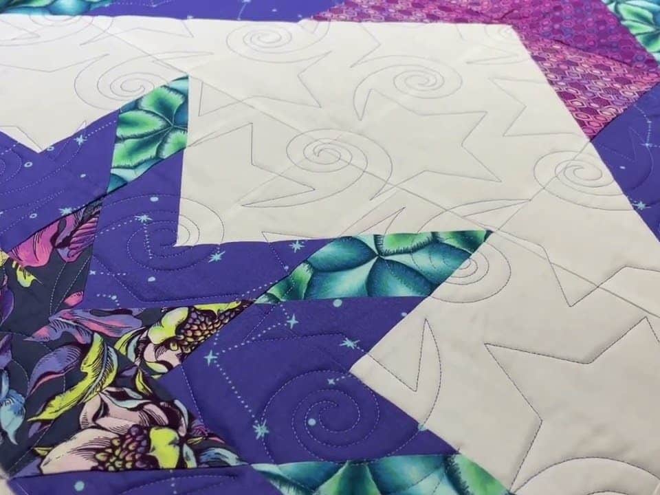 Barb’s “Big Big Star” quilt - Longarm quilted by Maynard Longarm Quilting