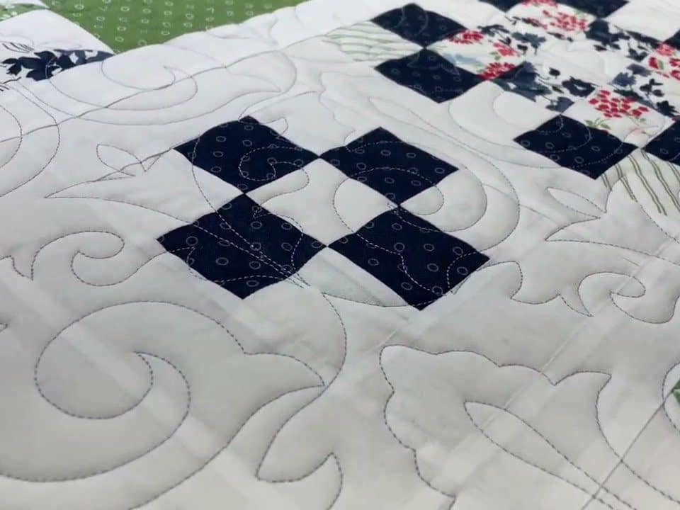 Edie’s “Shine Bright BOM Sampler” quilt - Longarm quilted by Maynard Longarm Quilting