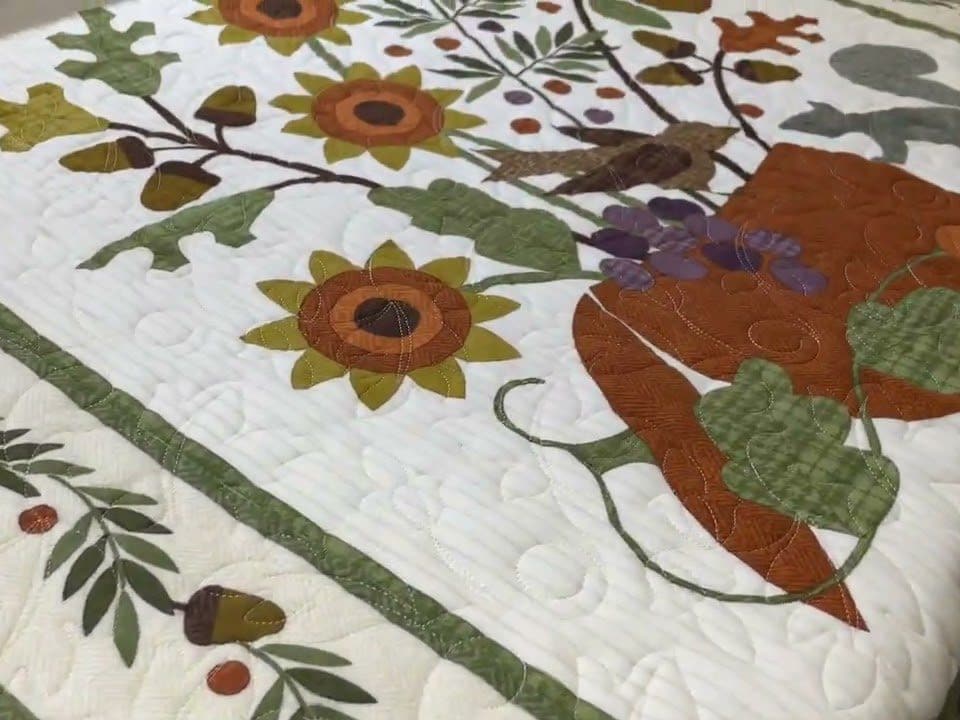 Vicki’s “Autumn Flannel” quilt panel - Longarm quilted by Maynard Longarm Quilting