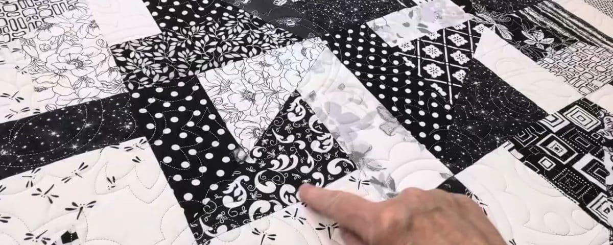 Barb’s “Scrapy B&W’s” quilt - Longarm quilted by Maynard Longarm Quilting