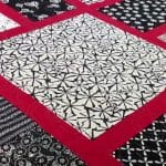 Barb’s “B&W w/ red shashing” quilt - Longarm quilted by Maynard Longarm Quilting