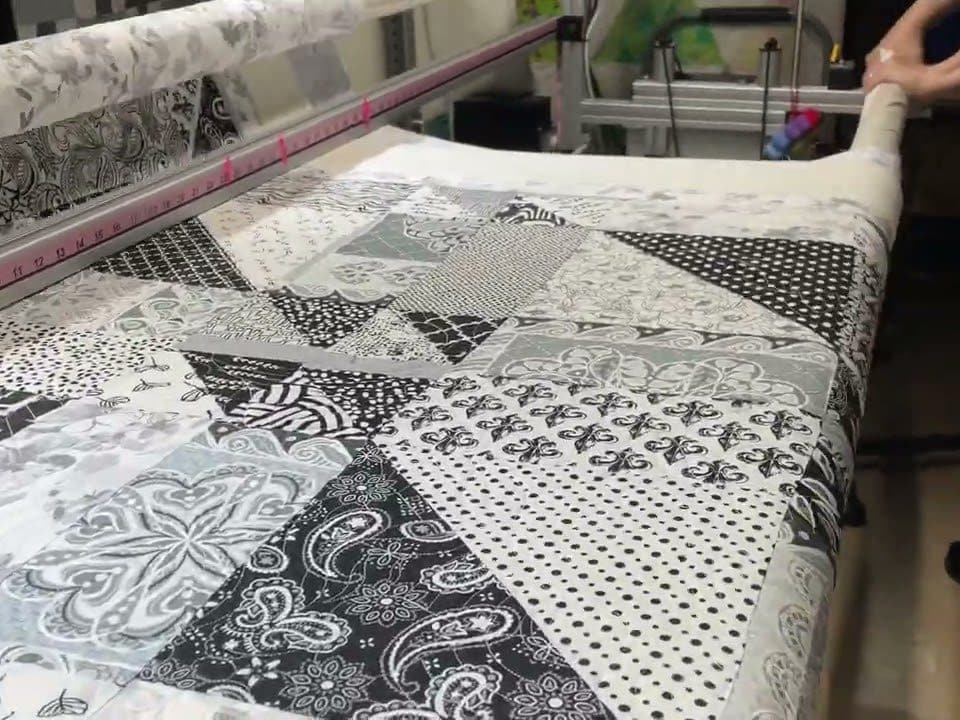 Barb’s “B&W Organized Scrappy” quilt - Longarm quilted by Maynard Longarm Quilting