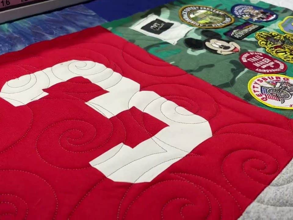 Lois’s “T-Shirt” quilt - Longarm quilted by Maynard Longarm Quilting