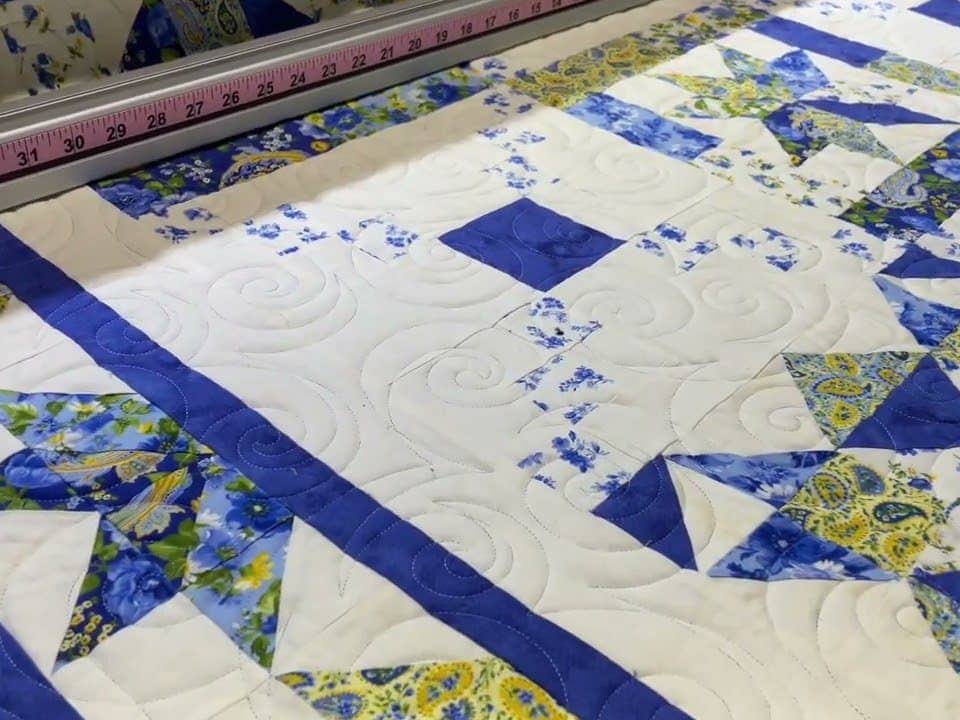 Gina’s “Summer Breeze” quilt - Longarm quilted by Maynard Longarm Quilting
