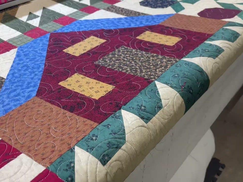 Sharon’s “Thimbleberry BOM” quilt - Longarm quilted by Maynard Longarm Quilting