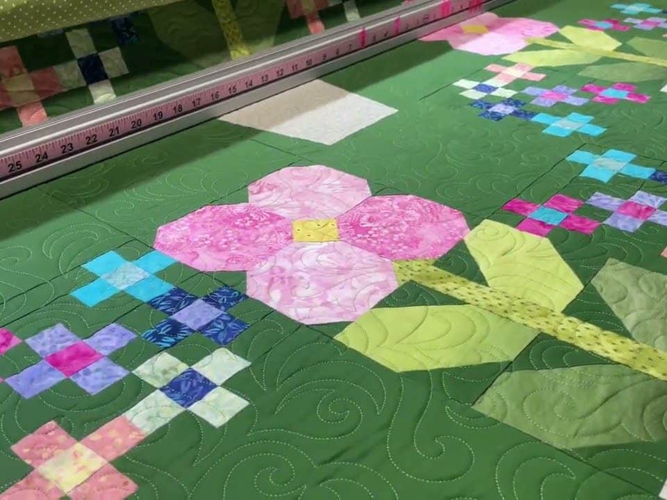 Beth’s “Isabell’s Garden” quilt - Longarm quilted by Maynard Longarm Quilting