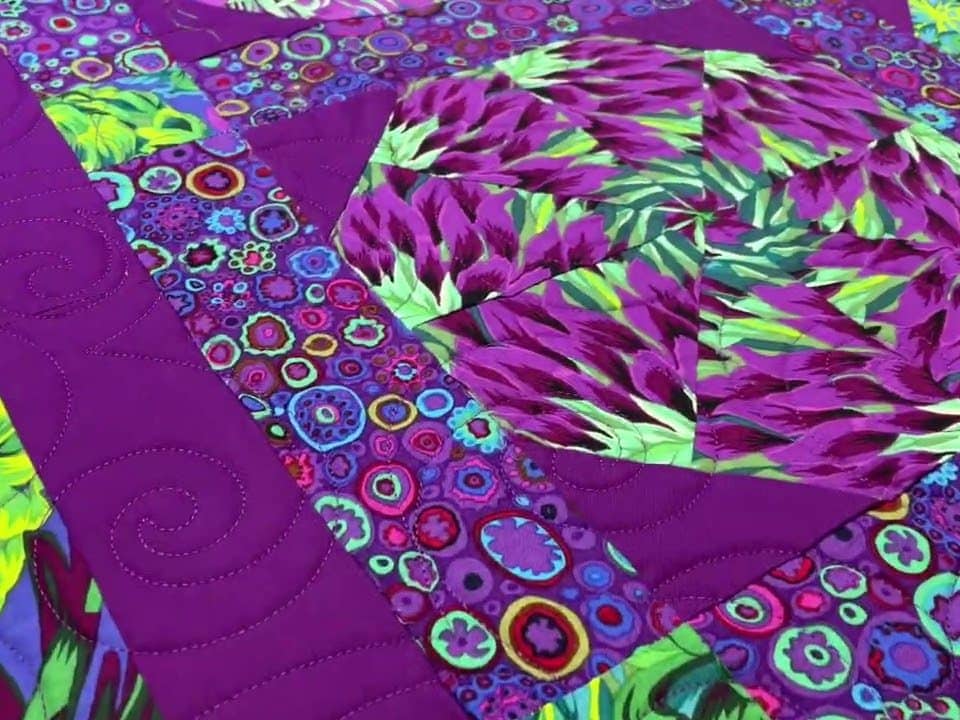 Kay’s “stack & wack” quilt - Longarm quilted by Maynard Longarm Quilting
