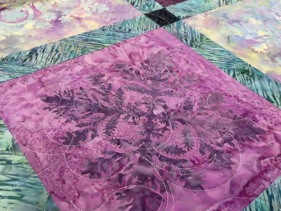 Leslie’s “Valley Tiles” quilt - Longarm quilted by Maynard Longarm Quilting