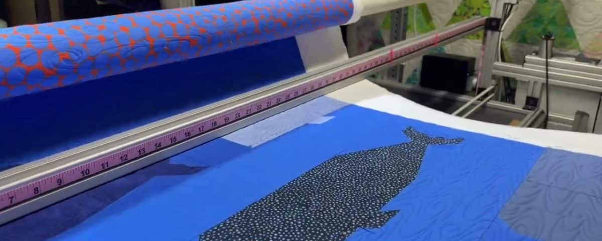 Beth’s “Whales” quilt - Longarm quilted by Maynard Longarm Quilting