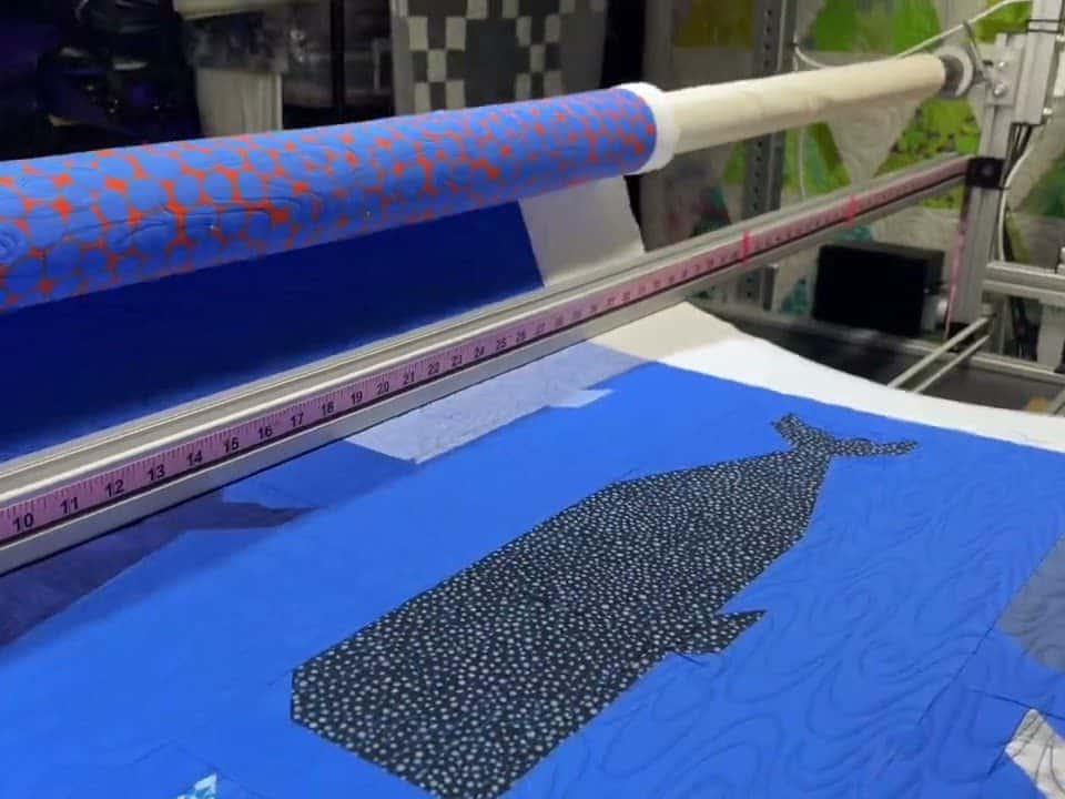 Beth’s “Whales” quilt - Longarm quilted by Maynard Longarm Quilting