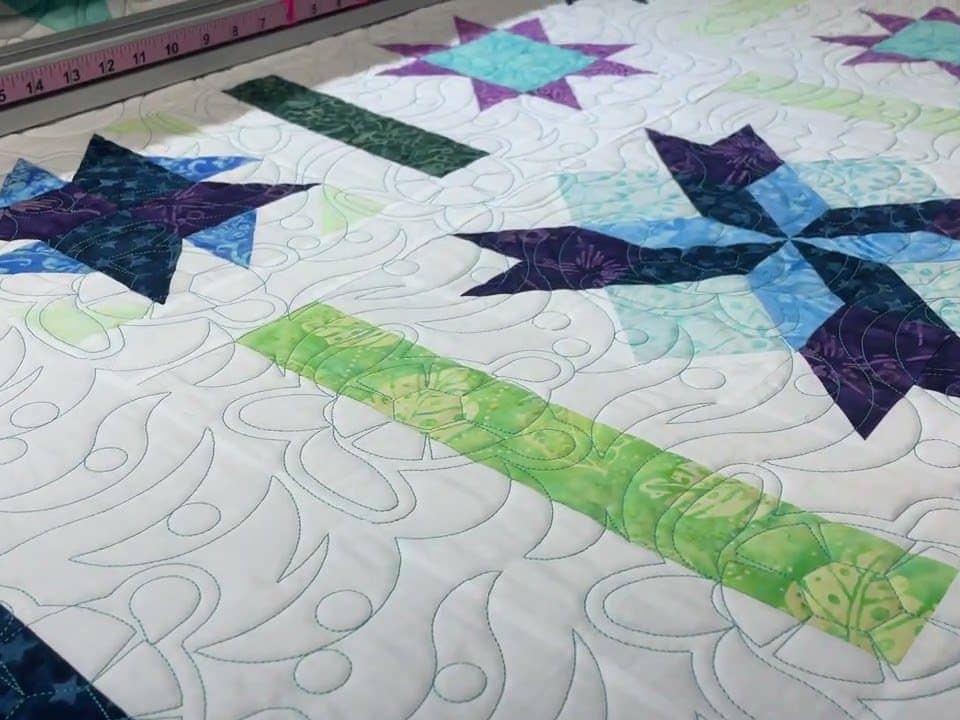Carol’s “Blue Lagoon” quilt - Longarm quilted by Maynard Longarm Quilting