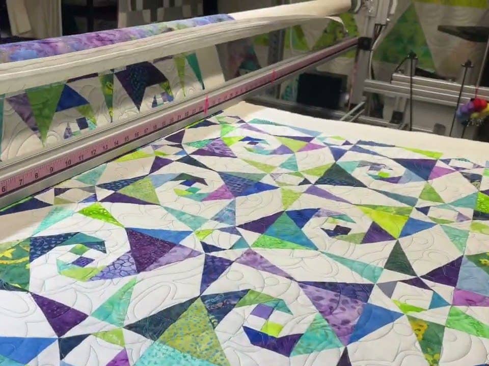 Edie’s “Storm at Sea” quilt - Longarm quilted by Maynard Longarm Quilting