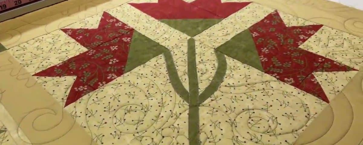 Edie’s “Christmas BOM” quilt - Longarm quilted by Maynard Longarm Quilting