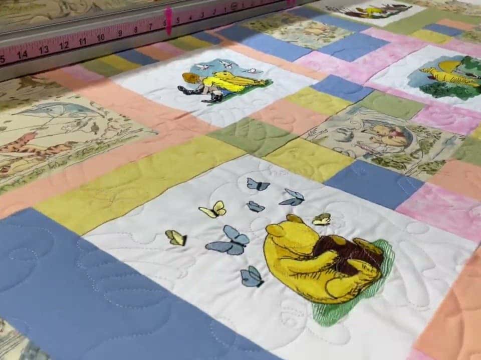 Thea’s “Winnie the Pooh” Quilt - Longarm quilted by Maynard Longarm Quilting