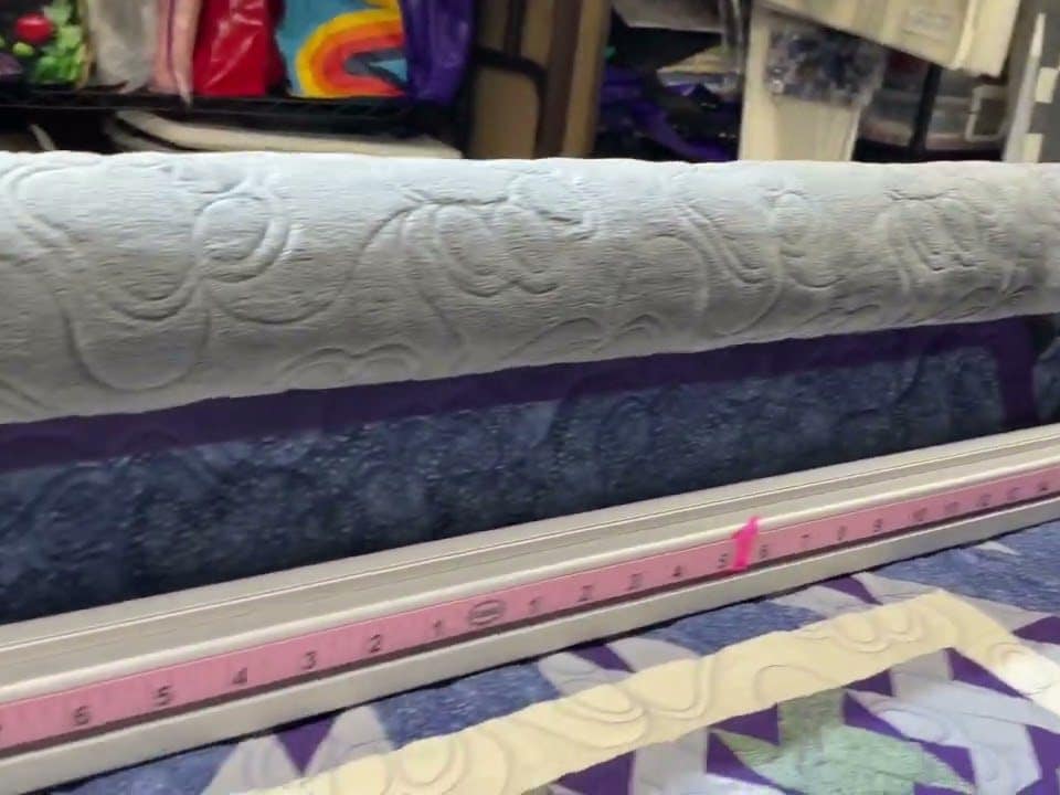 Susan’s “Embroidered Wolf Medallion” quilt - Longarm quilted by Maynard Longarm Quilting