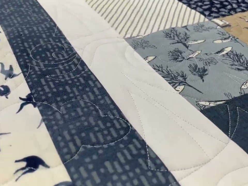 Diane’s “Sailboats” quilt - Longarm quilted by Maynard Longarm Quilting