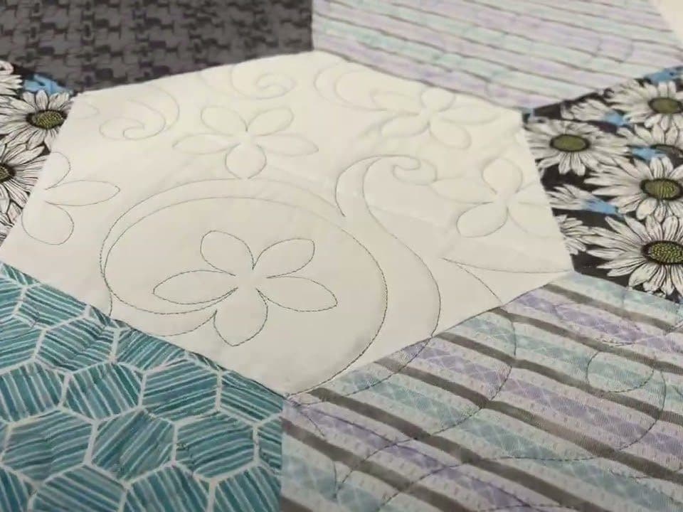 Barb’s “HEXY” quilt - Longarm quilted by Maynard Longarm Quilting