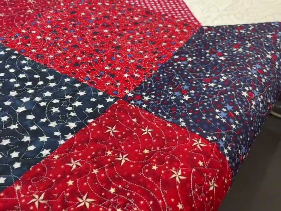 Barb’s “Mega Star” quilt - Longarm quilted by Maynard Longarm Quilting