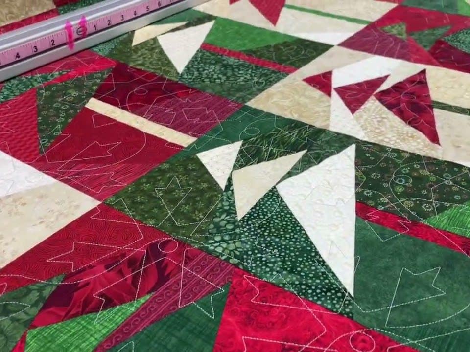 Leslie’s “Wonky Trees” quilt - Longarm quilted by Maynard Longarm Quilting