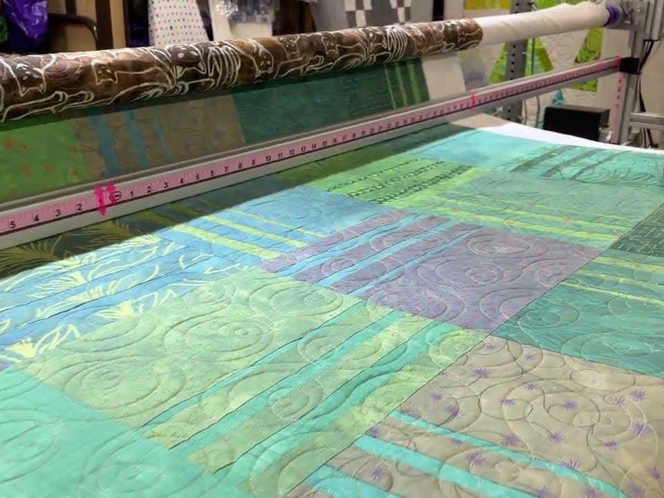 Leslie’s “Vibe” quilt - Longarm quilted by Maynard Longarm Quilting
