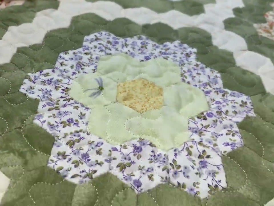 Cathie’s “Grandmother’s Garden” quilt - Longarm quilted by Maynard Longarm Quilting