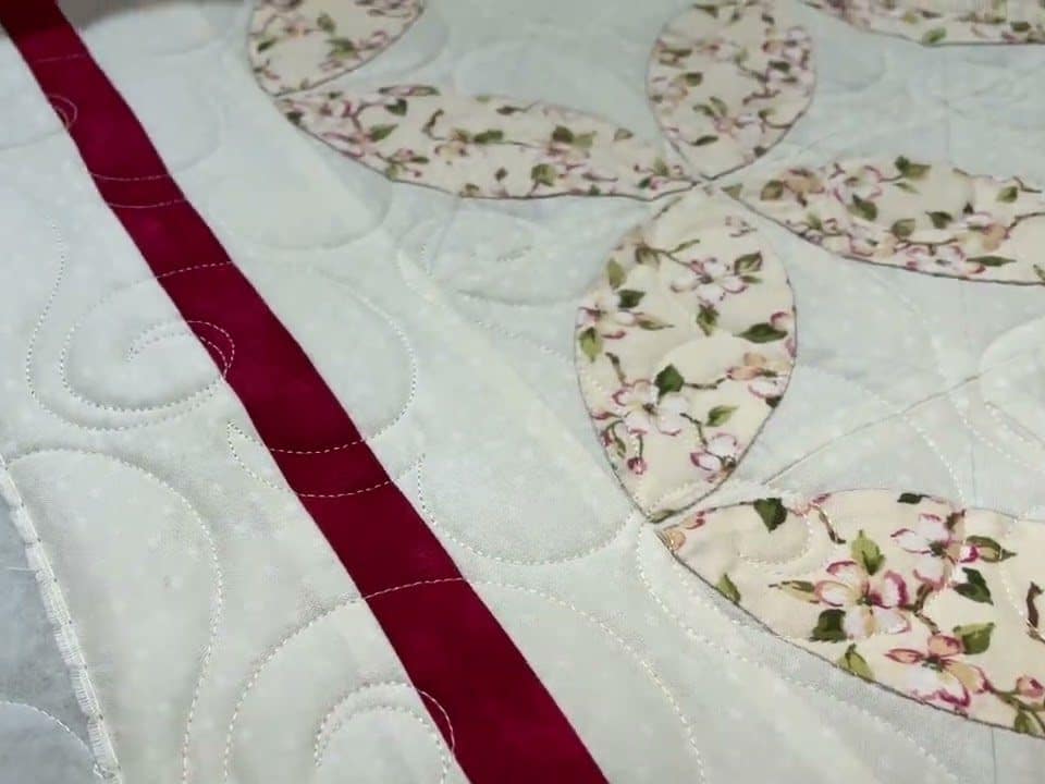Cathie’s “Apple Blossom Pumpkin seed” quilt - Longarm quilted by Maynard Longarm Quilting