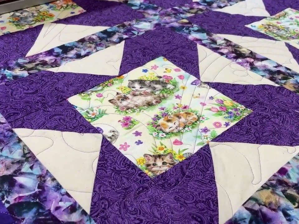 Loriann’s “Kitty Cat Love” quilt - Longarm quilted by Maynard Longarm Quilting