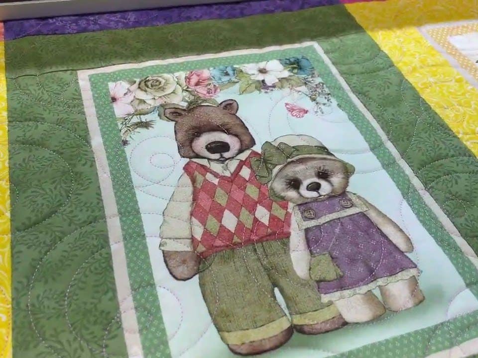 Lois’s “Bear Family” quilt - Longarm quilted by Maynard Longarm Quilting