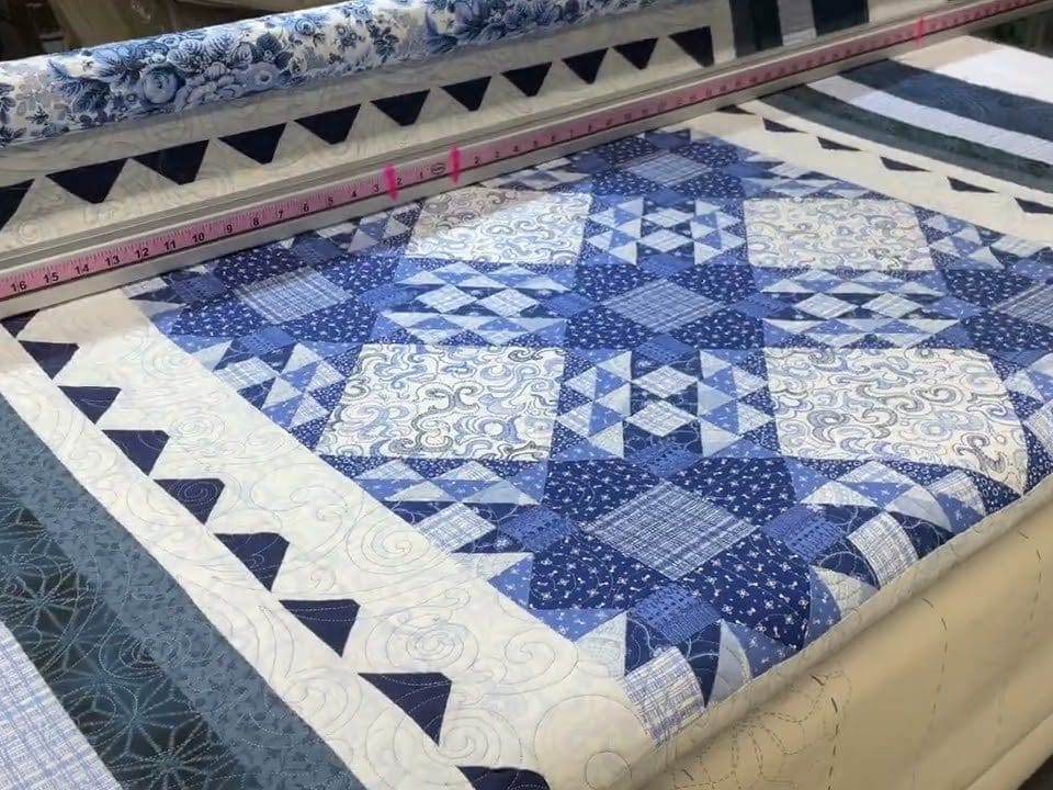 Barb’s “Broken Dishes” quilt - Longarm quilted by Maynard Longarm Quilting