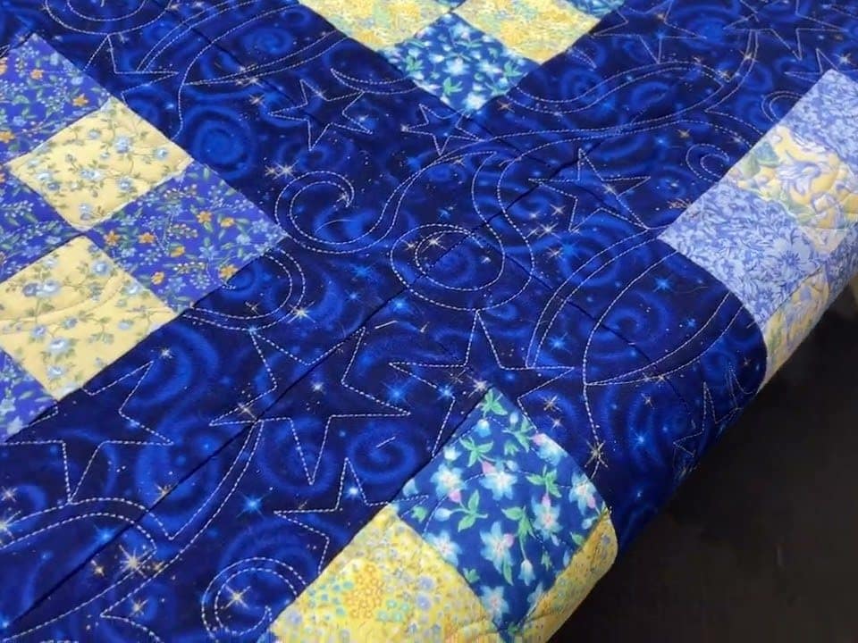 Margie’s “Comfort Stars” quilt - Longarm quilted by Maynard Longarm Quilting