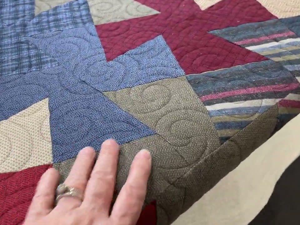 Deborah’s “Twisted Squares” quilt - Longarm quilted by Maynard Longarm Quilting