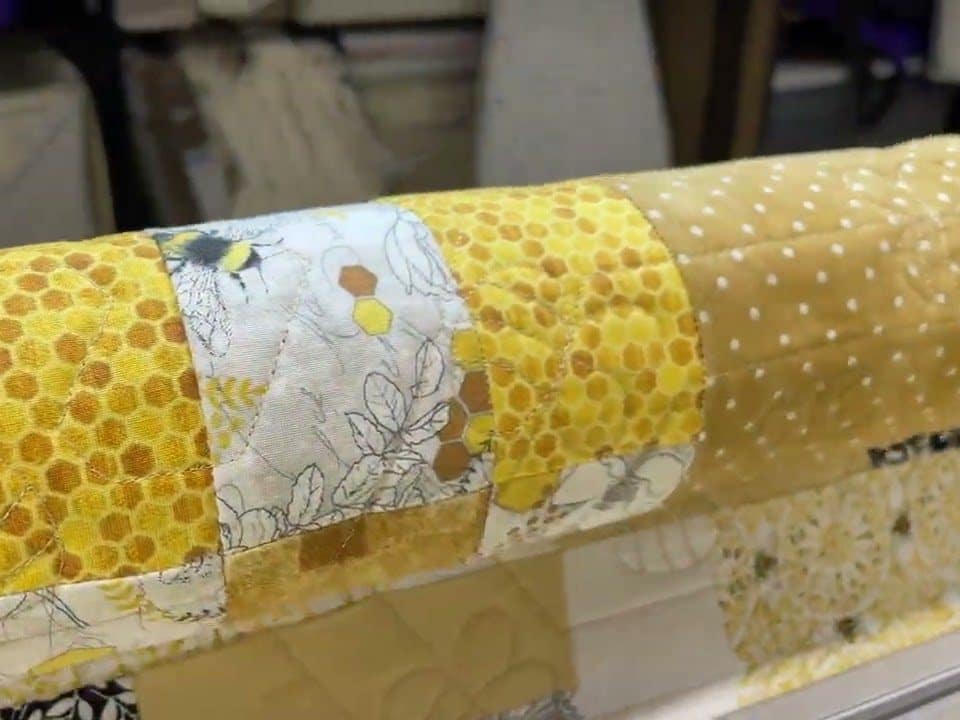 Gloria’s “Bee” quilt - Longarm quilted by Maynard Longarm Quilting