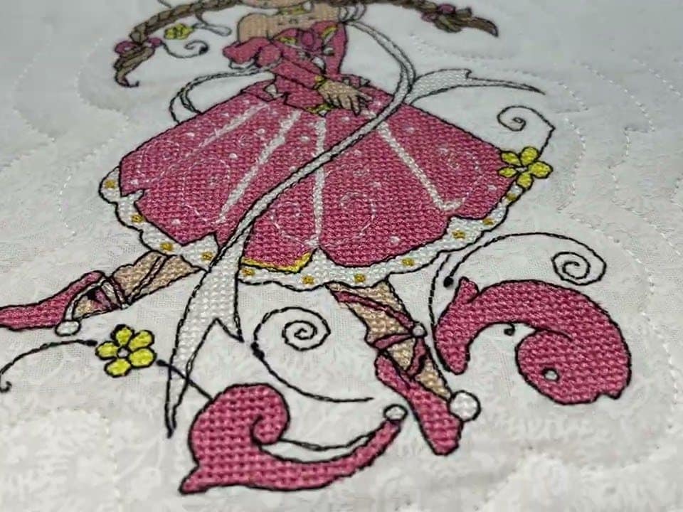 Gloria’s “Ballerina” quilt - Longarm quilted by Maynard Longarm Quilting
